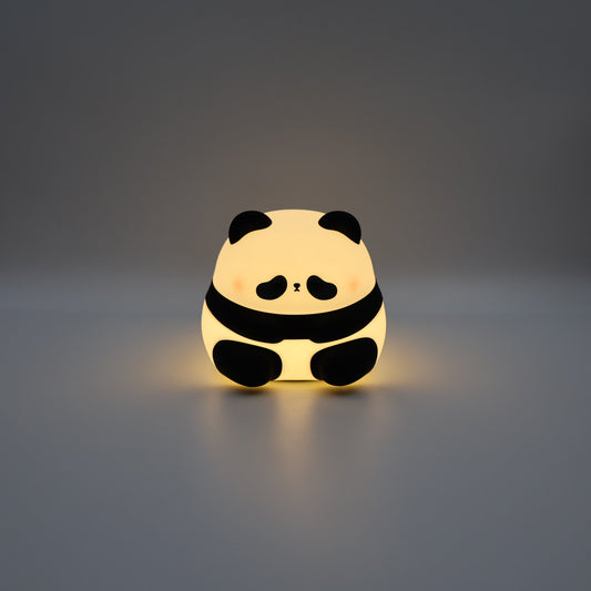 Panda night light on a grey background